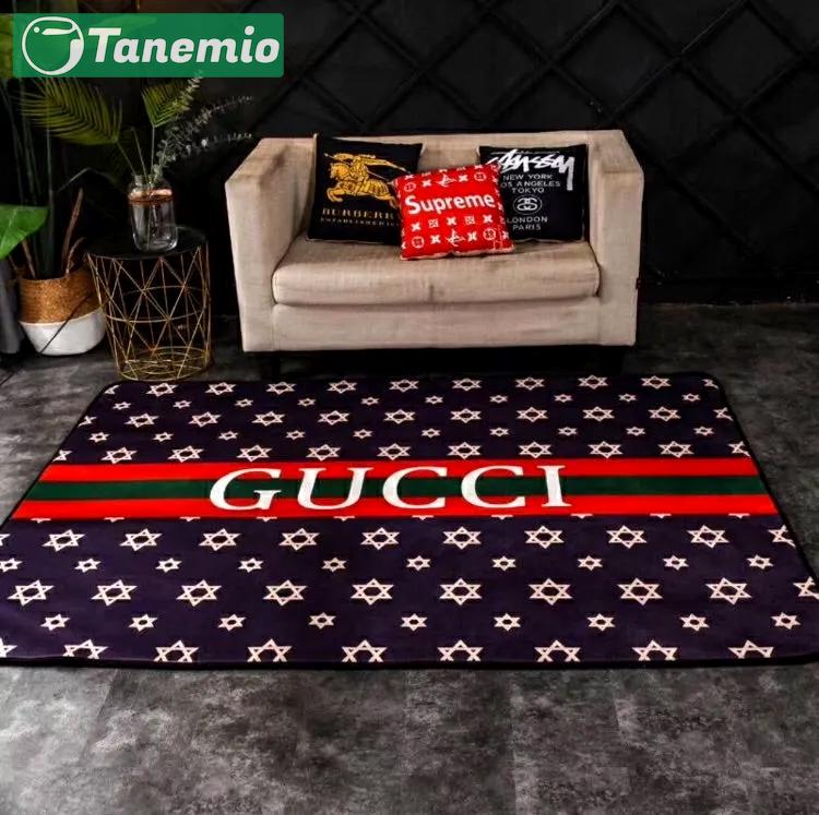 Gucci logo type 303. Upgrade Your Living Room with Luxury Home Decor: Area Carpets, Floor Decor, Door Mats, and Hot Gift Items with style a High-End Fashion Brand Rectangle Rug