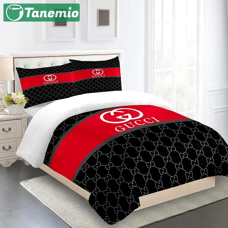 Gucci logo type 905 Bedding Sets bedclothes bed linen bedspread hyperbeast Bedroom luxury ideas duvet blankets sheets premium fashion brand covers home decor
