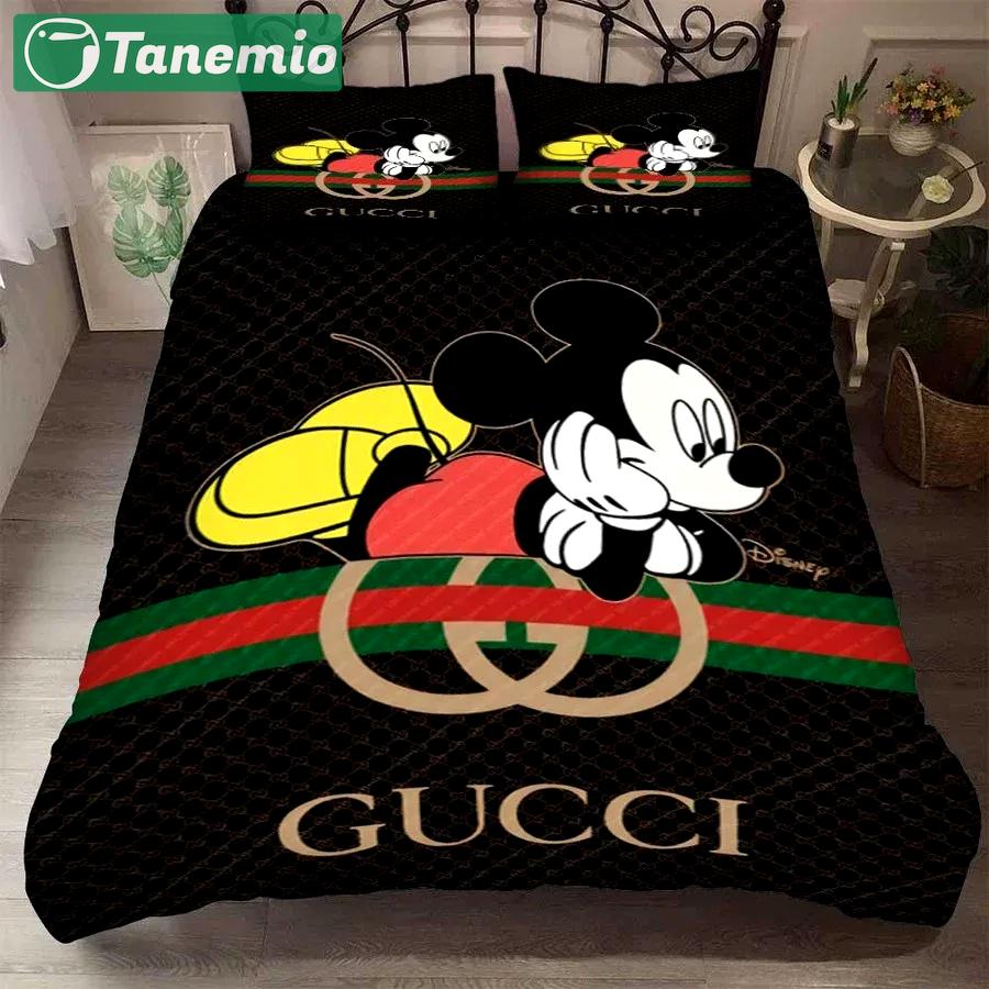 Gucci mickey mouse luxury brand high-end bedding set disney gifts home decorations Bedding Sets