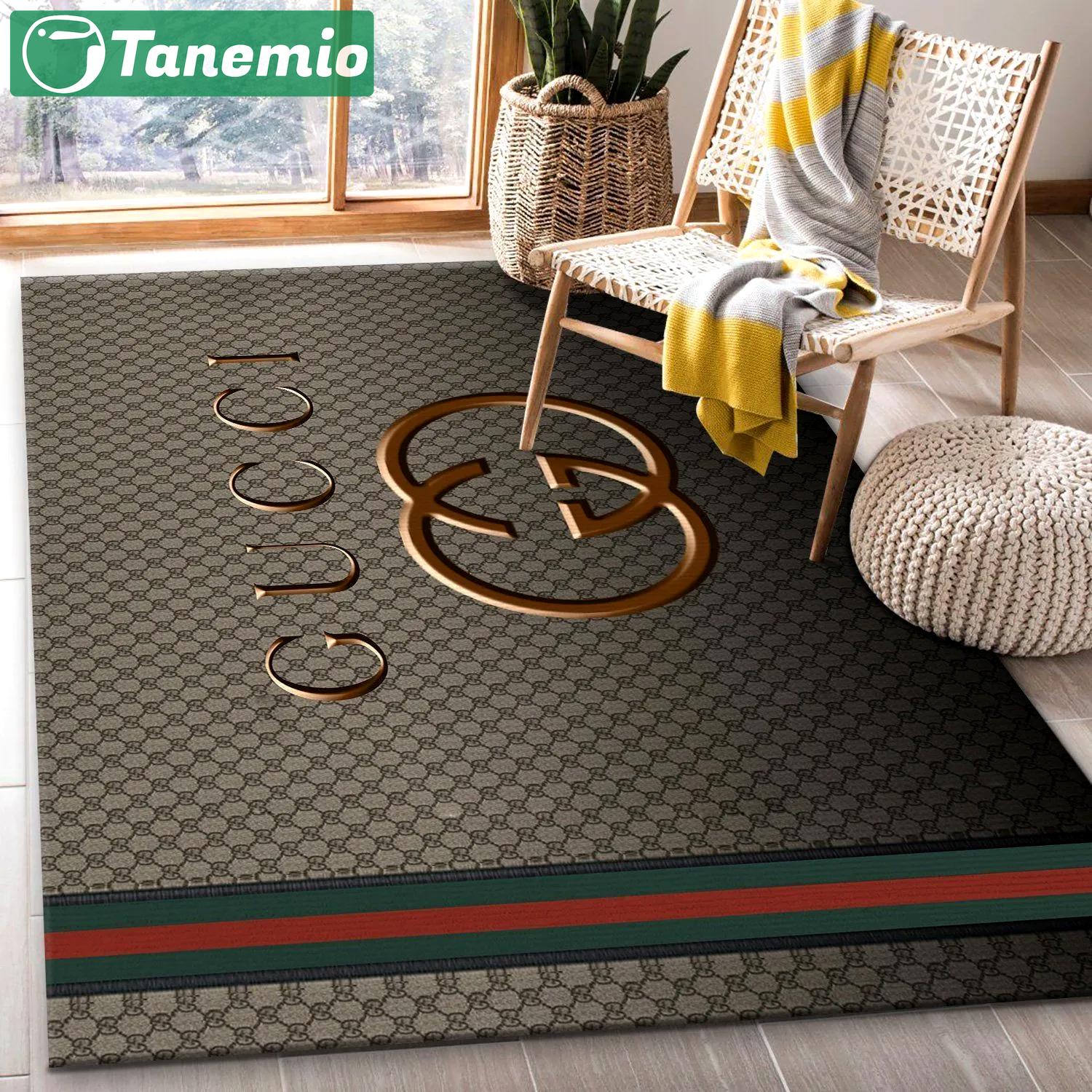 Gucci multicolor logo type 320. Upgrade Your Living Room with Luxury Home Decor: Area Carpets, Floor Decor, Door Mats, and Hot Gift Items with style a High-End Fashion Brand Rectangle Rug