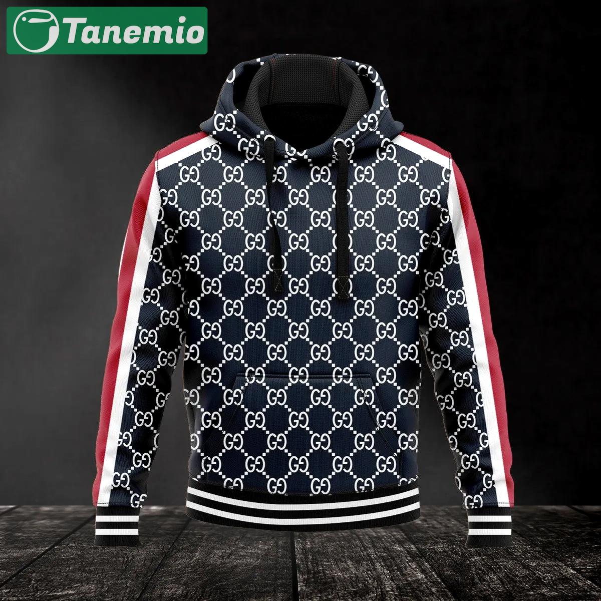 Gucci navy hoodie luxury brand clothing clothes outfit for men Hoodie 3D