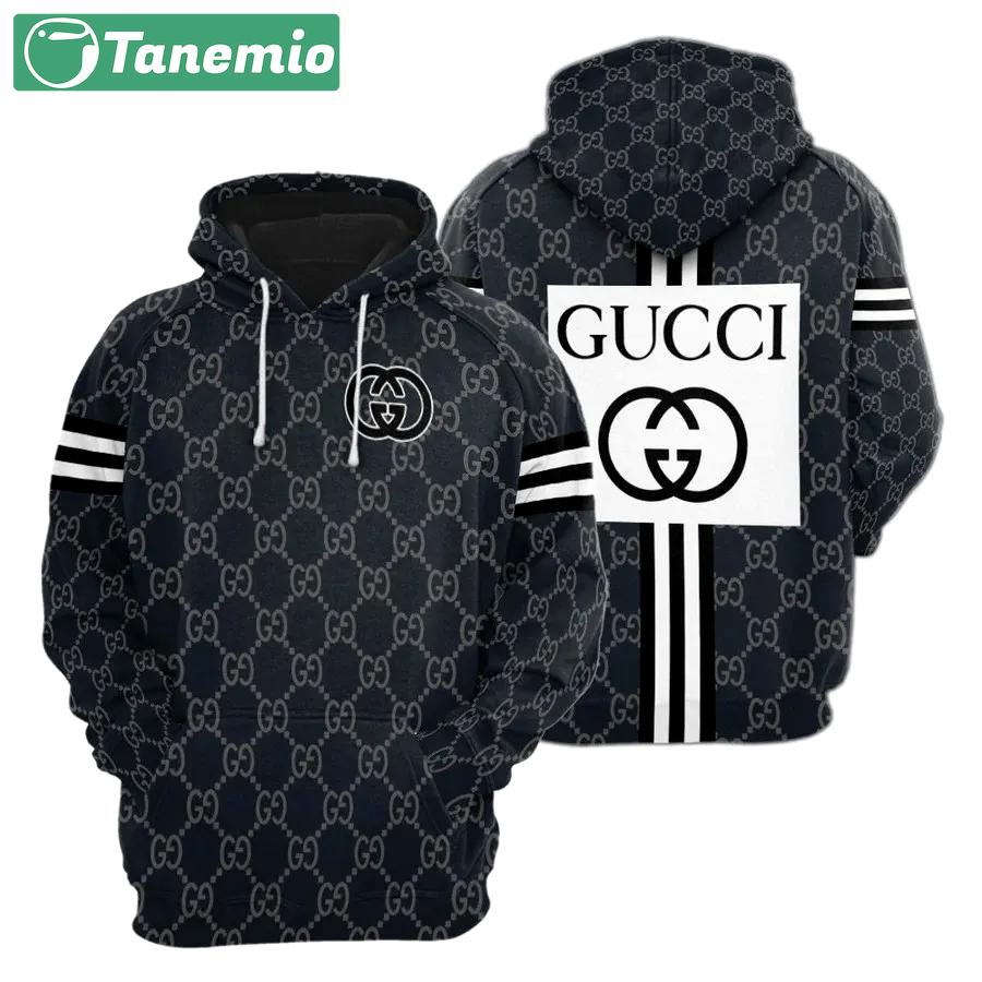 Gucci navy unisex hoodie for men women luxury brand clothing clothes outfit Hoodie 3D