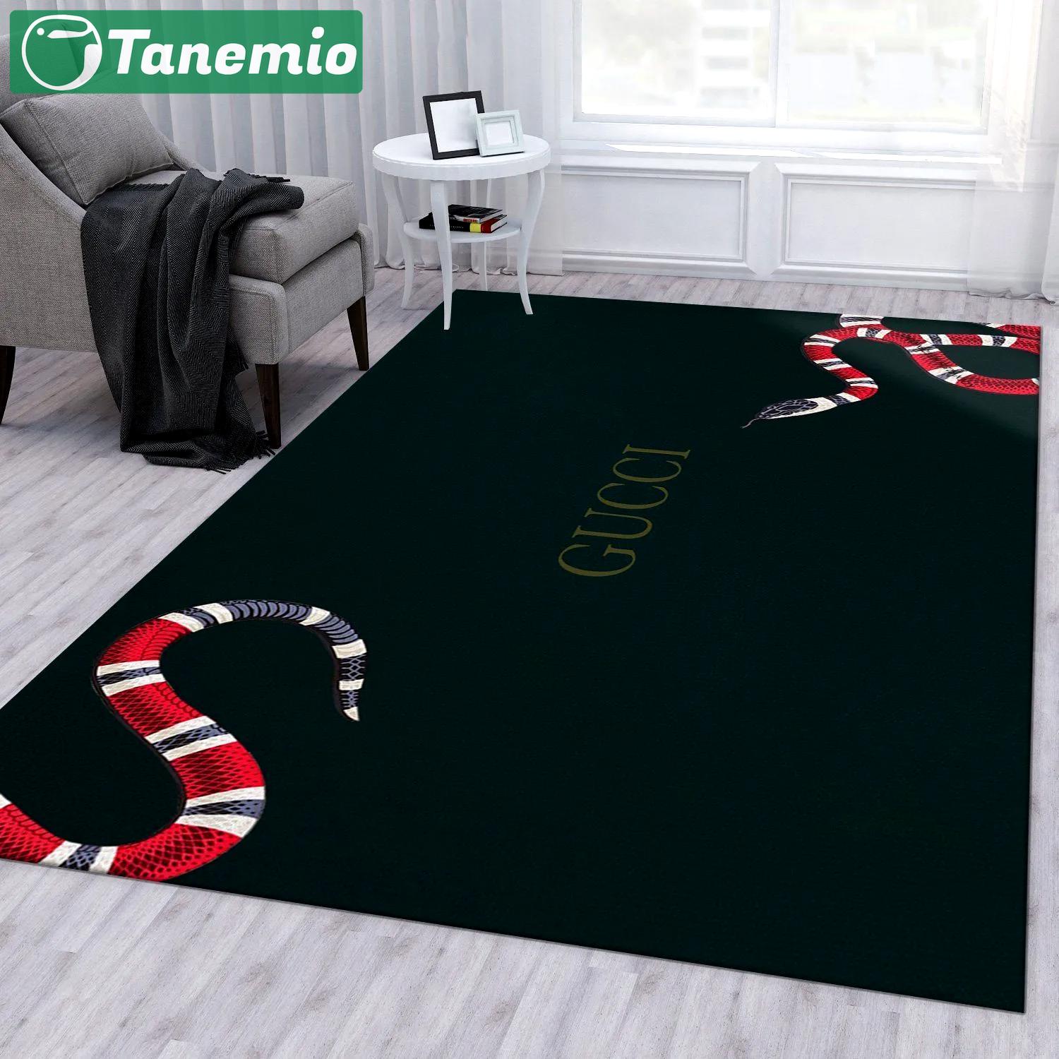 Gucci snake logo type 355. Upgrade Your Living Room with Luxury Home Decor: Area Carpets, Floor Decor, Door Mats, and Hot Gift Items with style a High-End Fashion Brand Rectangle Rug