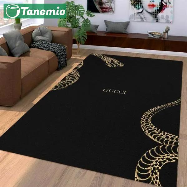 Gucci snake logo type 359. Upgrade Your Living Room with Luxury Home Decor: Area Carpets, Floor Decor, Door Mats, and Hot Gift Items with style a High-End Fashion Brand Rectangle Rug