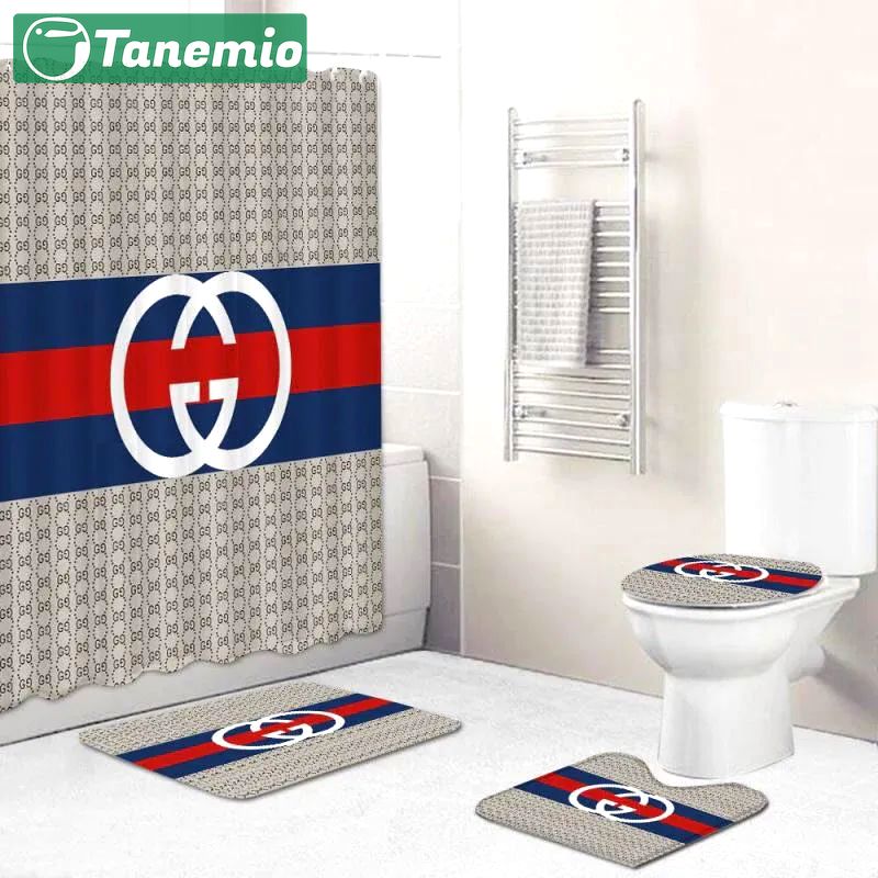 Gucci stripe home decor luxury fashion brand hypebeast bathroom sets bath mat Bathroom Set