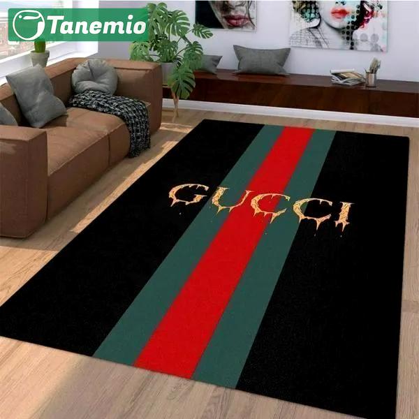 Gucci stripe logo type 36. Upgrade Your Living Room with Luxury Home Decor: Area Carpets, Floor Decor, Door Mats, and Hot Gift Items with style a High-End Fashion Brand Rectangle Rug