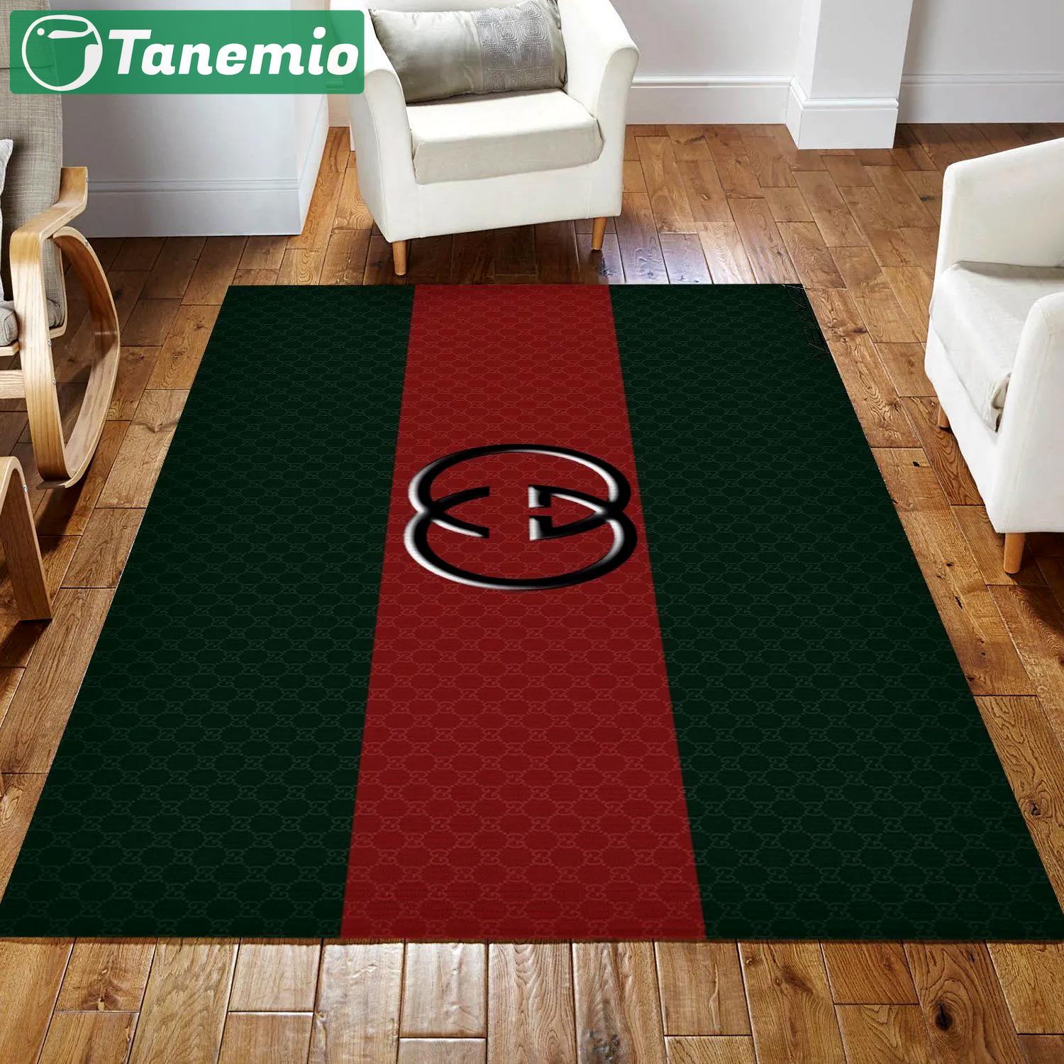 Gucci stripe logo type 374. Upgrade Your Living Room with Luxury Home Decor: Area Carpets, Floor Decor, Door Mats, and Hot Gift Items with style a High-End Fashion Brand Rectangle Rug