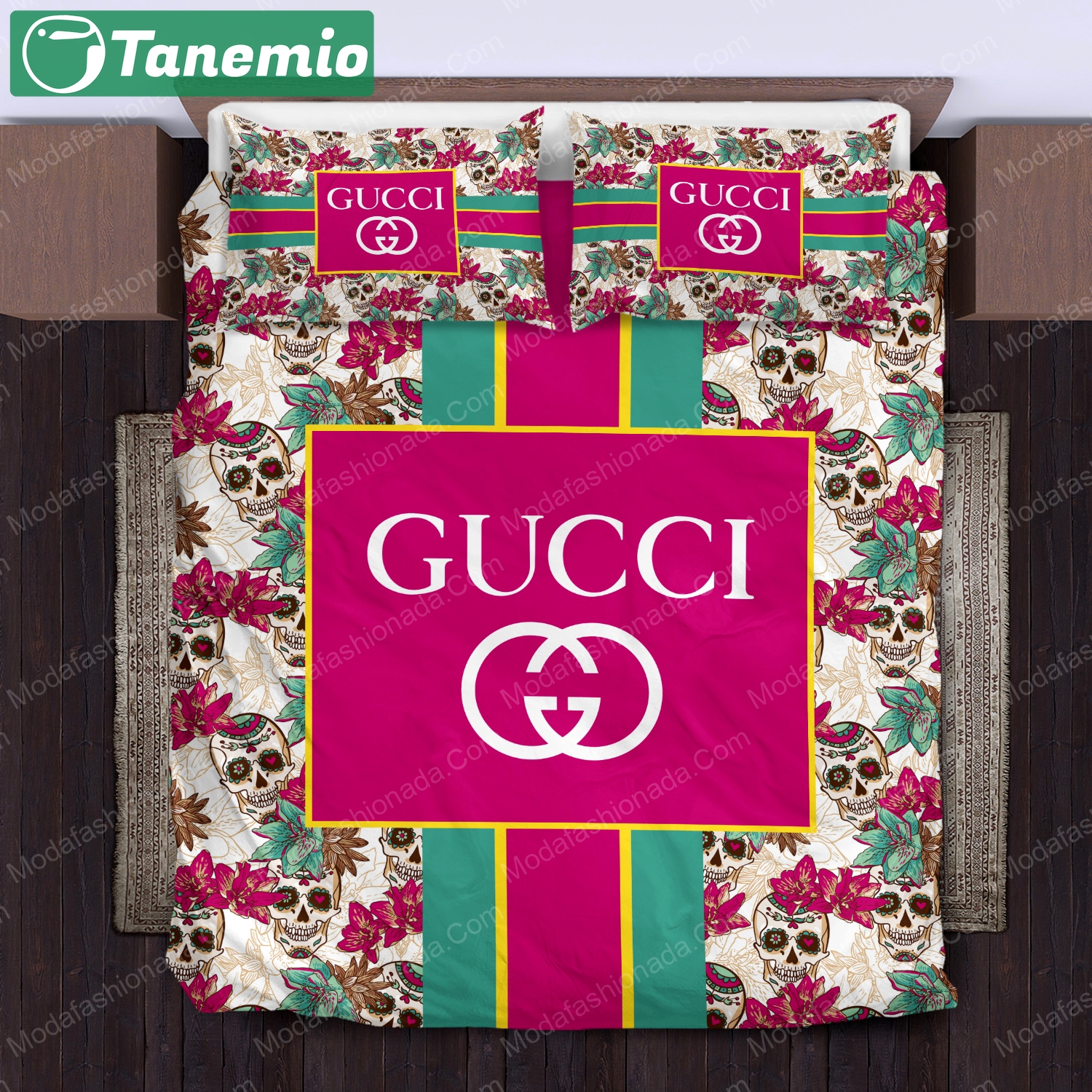 Gucci sugar skulltype logo type 2279 Bedding Sets sheets home decor luxury ideas bed linen hyperbeast Bedroom premium fashion brand bedspread bedclothes blankets covers duvet