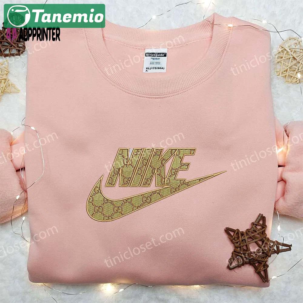 Gucci x nike logo embroidered shirt: best family gifts nike inspired and fashionable Embroidered Shirt