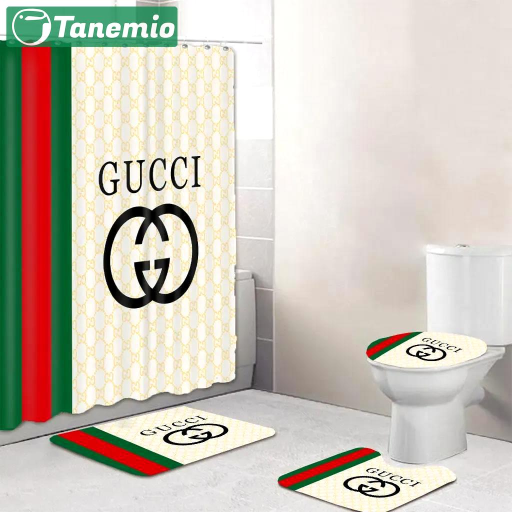 Gucci yellow bathroom set home decor bath mat hypebeast luxury fashion brand Bathroom Set