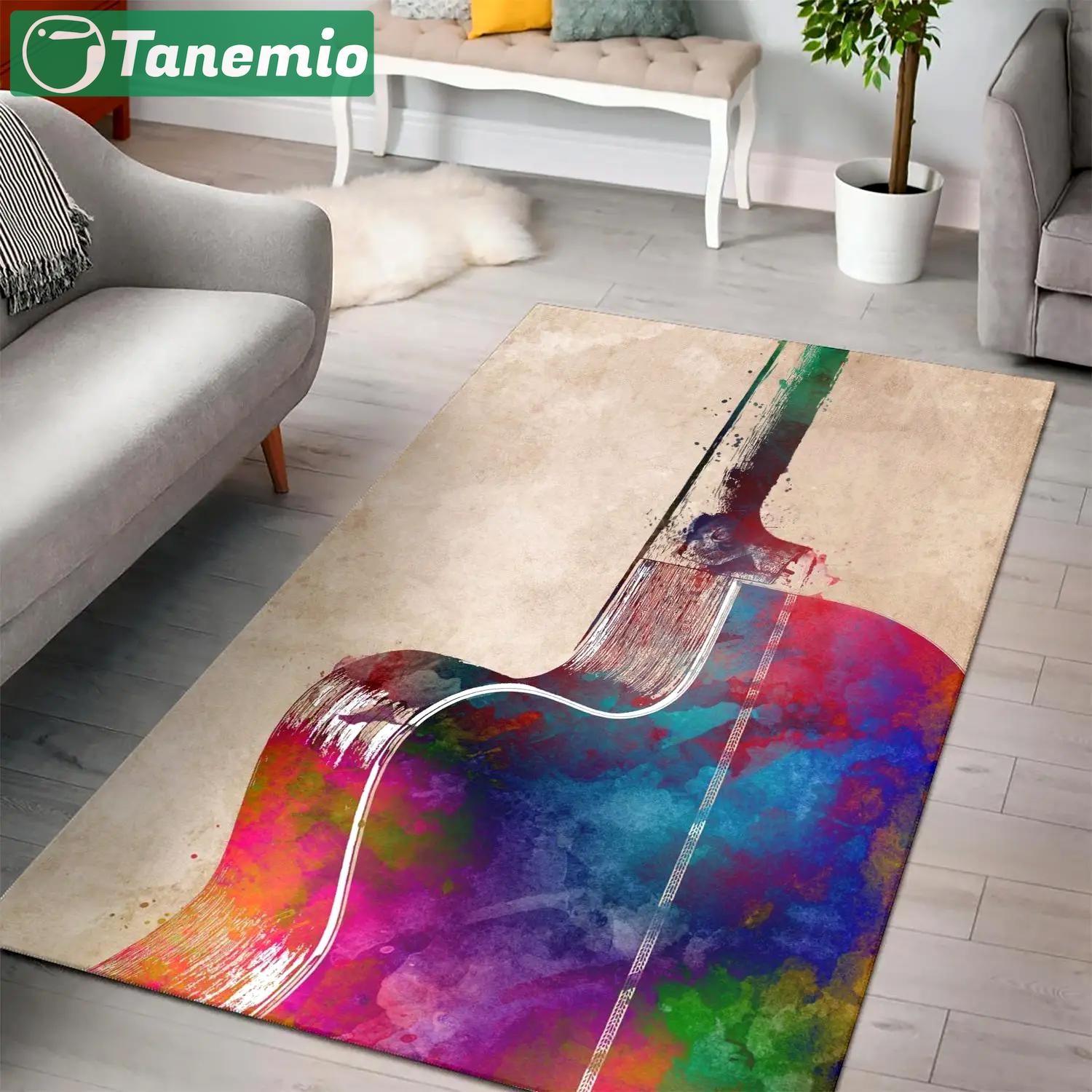 Guitar art area rug living room rug home decors bedroom family decor Rectangle Rug