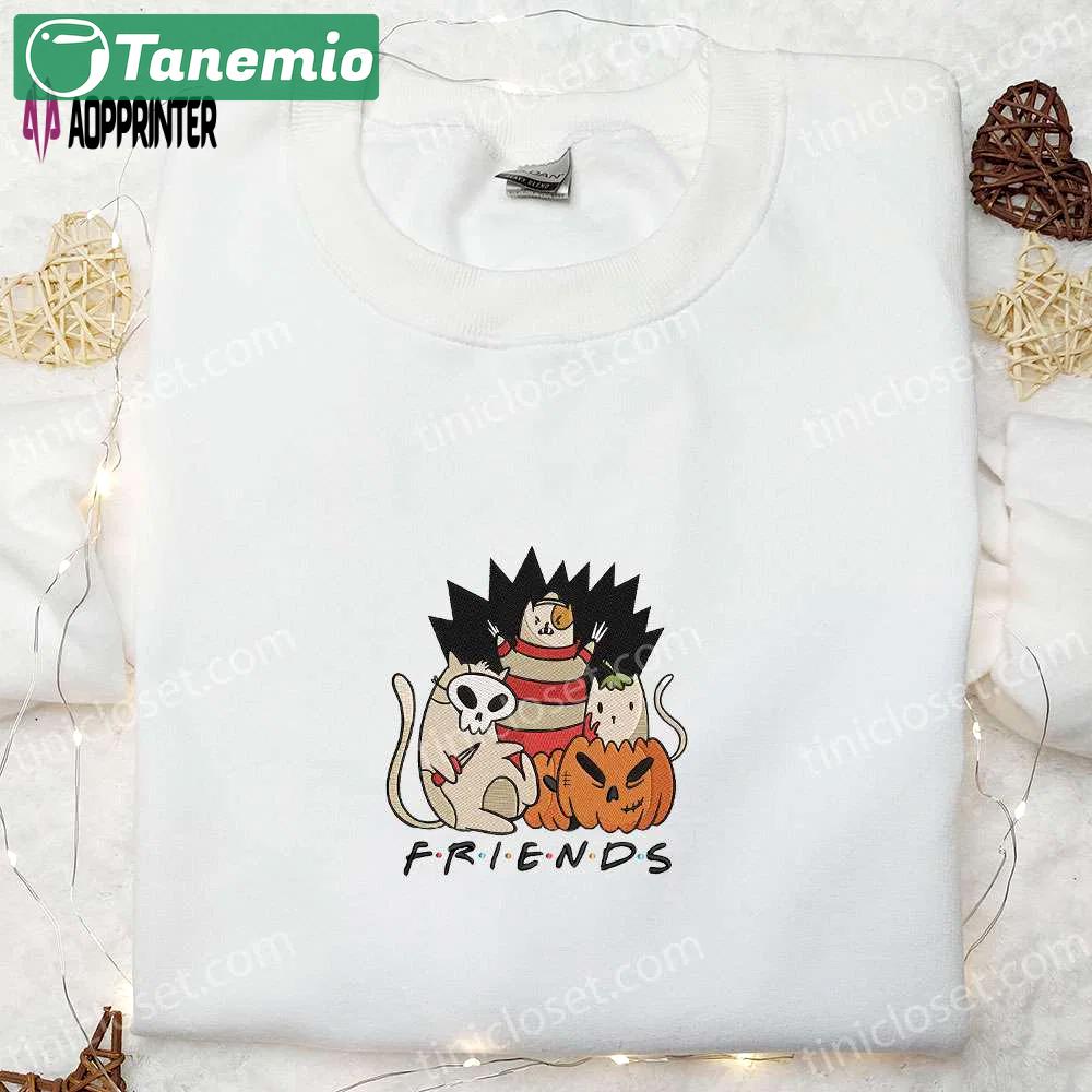 Halloween cat friends embroidered shirt: funny & unique family gift Embroidered Shirt