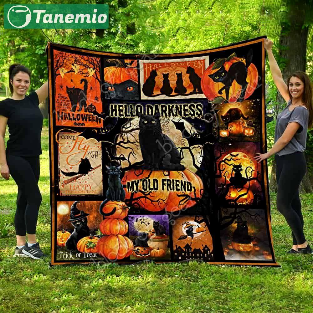 Halloween decorations black cat  halloween 3d all over printed quilt blanket Quilt Blanket