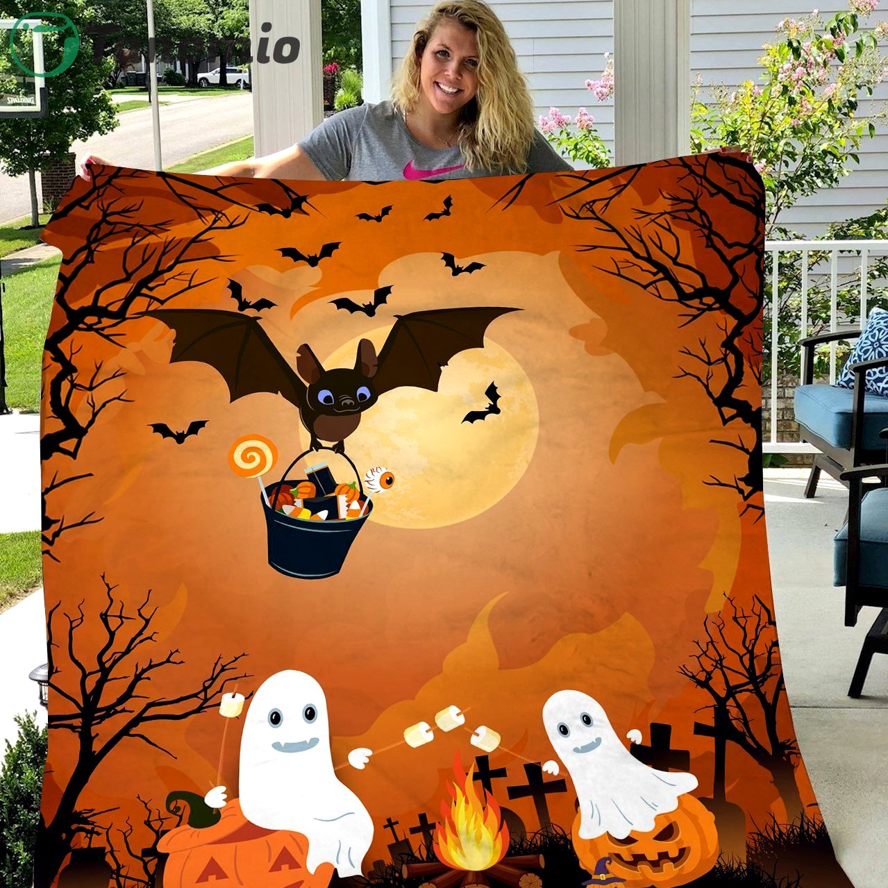 Halloween decorations boo ghost camping halloween pumpkin fleece blanket – quilt blanket fleece blanket, blanket sofa bed, 3d blanket Quilt Blanket