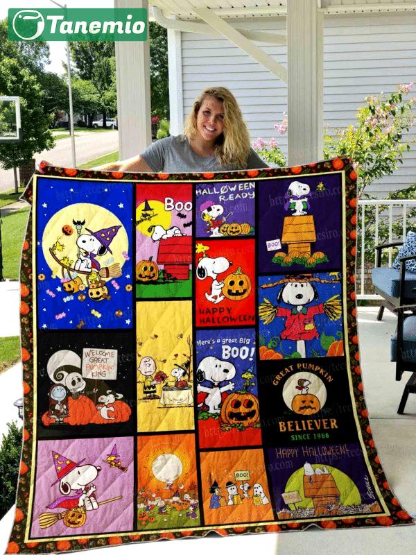 Halloween decorations cartoon character rectangle snoopy halloween quilt fleece blanket fan made all season 3d Quilt Blanket