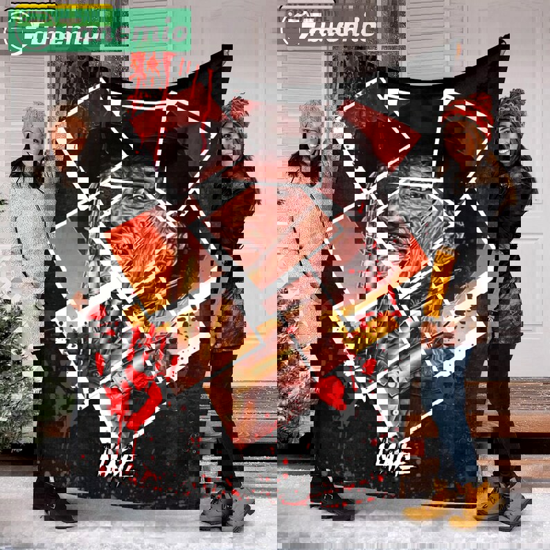 Halloween decorations custom name halloween character movies blanket, halloween movie fans fleece blanket, movies blanket, halloween blanket, xmas gift for him Quilt Blanket