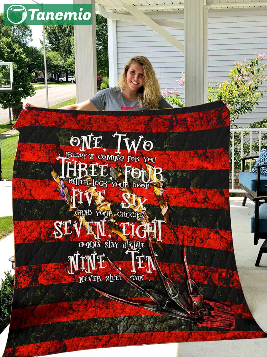 Halloween decorations gift ideas halloween freddy kreuger movie red quilt blanket Quilt Blanket