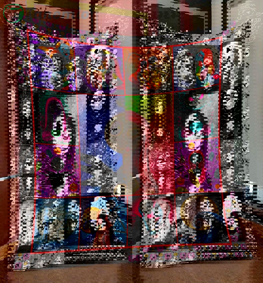 Halloween decorations nightmare jack and sally halloween gg quilt blanket dhc26031120td Quilt Blanket