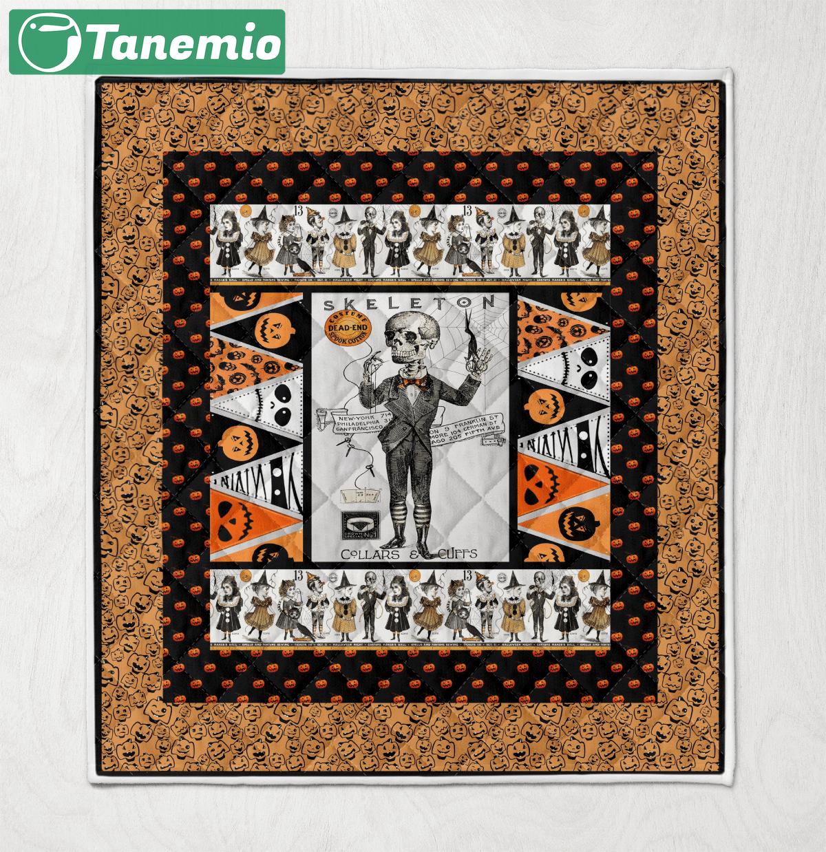 Halloween decorations skelecton halloween quilt blanket wq2609744 Quilt Blanket