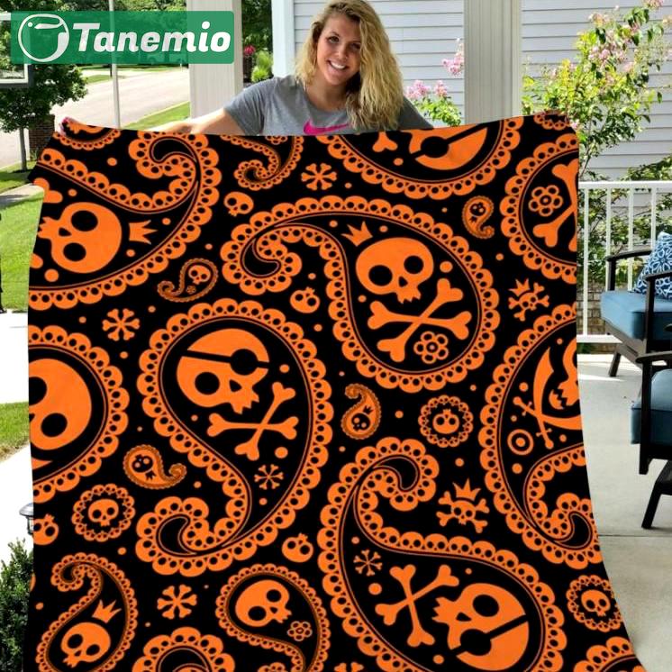 Halloween decorations skull halloween pattern gift fleece blanket – quilt blanket fleece blanket, blanket sofa bed, 3d blanket Quilt Blanket