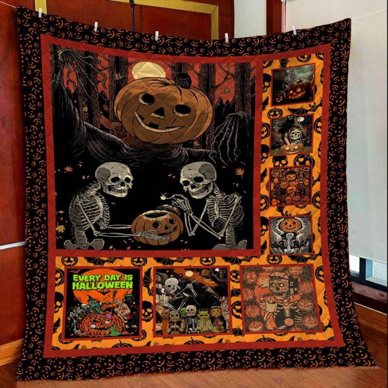 Halloween decorations skull halloween ty1208 – quilt blanket Quilt Blanket