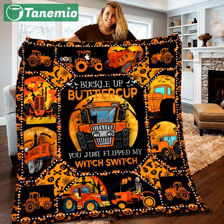 Halloween decorations tractor halloween quilt blanket Quilt Blanket