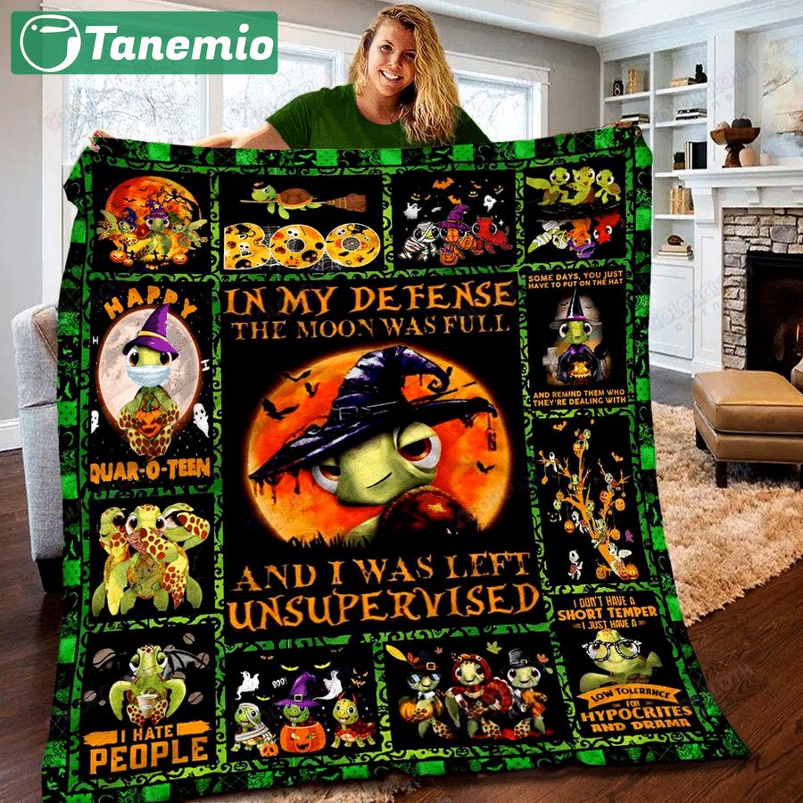 Halloween decorations turtle halloween quilt blanket tv056071 Quilt Blanket