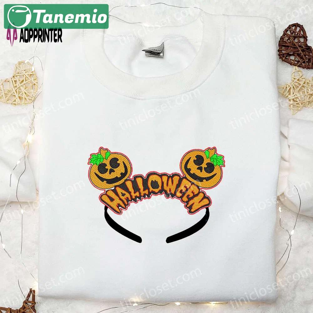 Halloween mickey mouse ears embroidered shirt – spooky disney halloween crown tee Embroidered Shirt