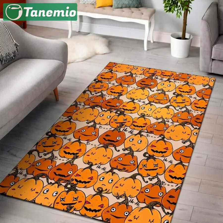 Halloween pumpkin pattern print area rug living room rug home decor Rectangle Rug
