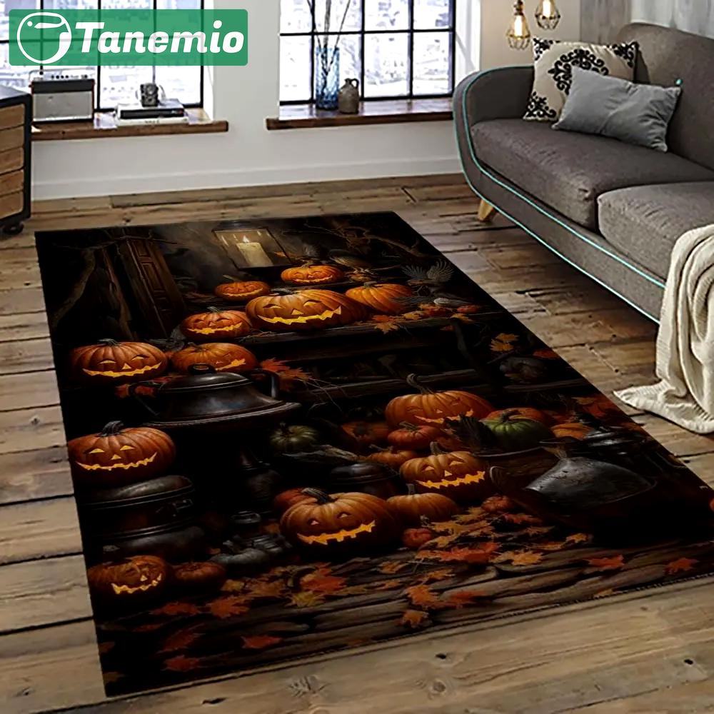 Halloween style pumpkin autumn retangle carpet area rug home decor halloween gift hal39 Rectangle Rug