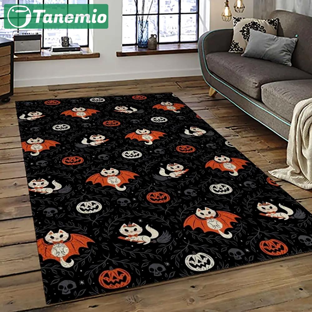 Halloween style pumpkin autumn retangle carpet area rug home decor halloween gift hal5 Rectangle Rug