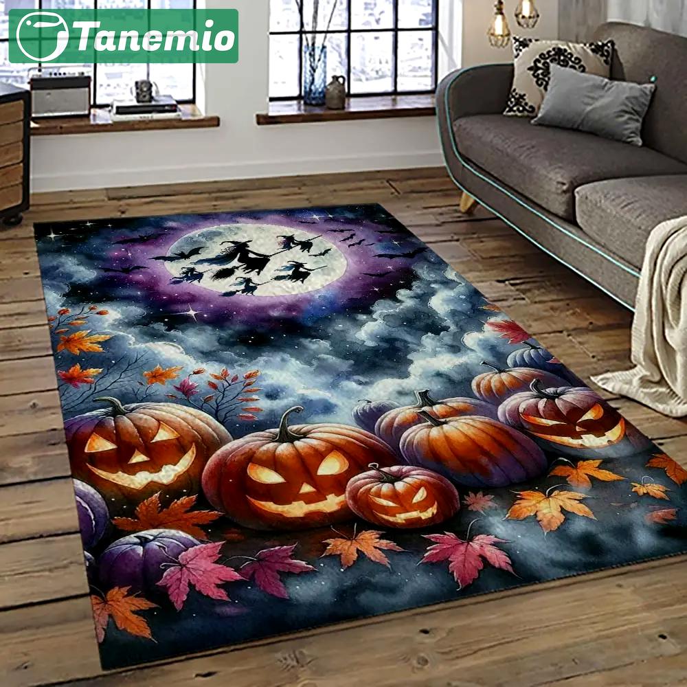 Halloween style pumpkin autumn retangle carpet area rug home decor halloween gift hal60 Rectangle Rug