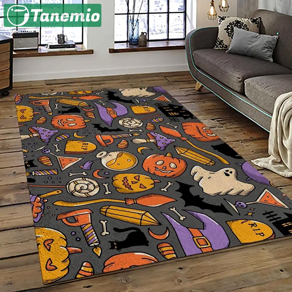 Halloween style pumpkin autumn retangle carpet area rug home decor halloween gift hal61 Rectangle Rug
