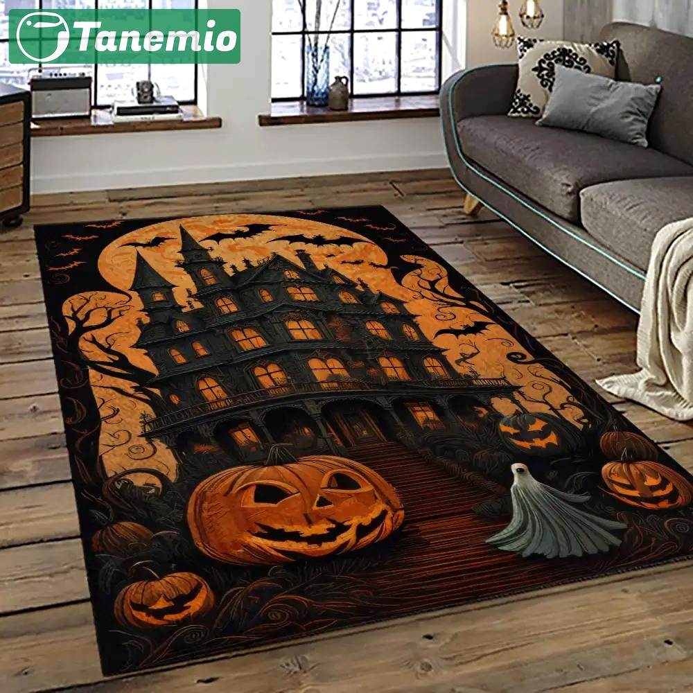 Halloween style pumpkin autumn retangle carpet area rug home decor halloween gift hal79 Rectangle Rug