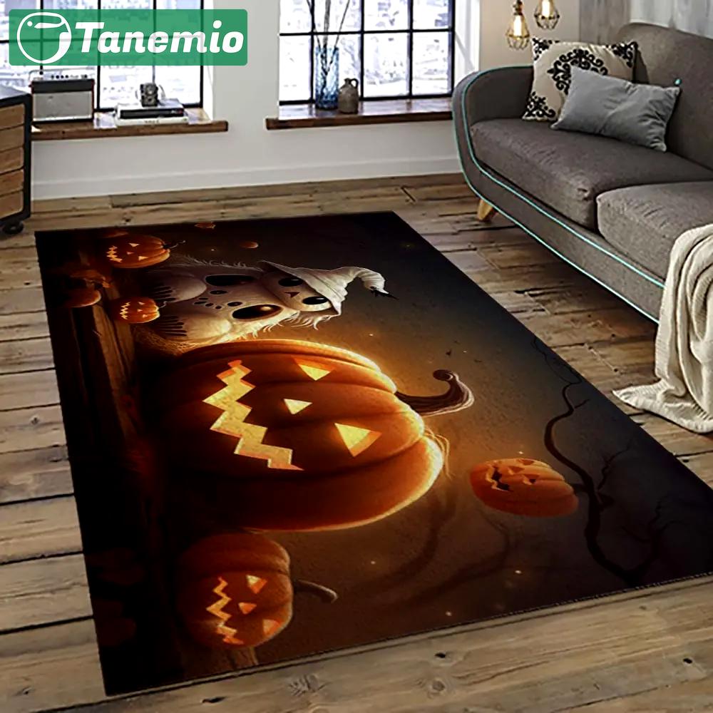 Halloween style pumpkin autumn retangle carpet area rug home decor halloween gift hal91 Rectangle Rug