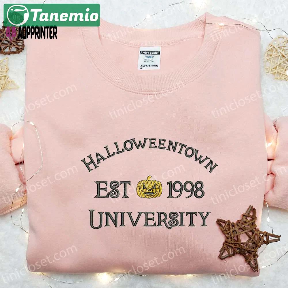 Halloweentown university est 1998 embroidered shirt: vintage halloween gift for halloween lovers Embroidered Shirt