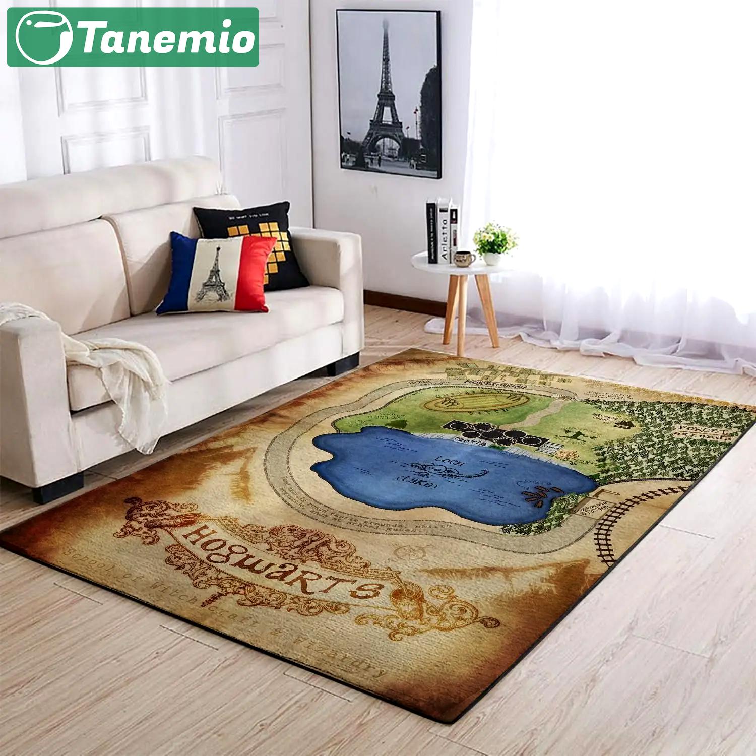 Harry potter hogwart map area rug living room rug home decor geeky carpet floor decor Rectangle Rug
