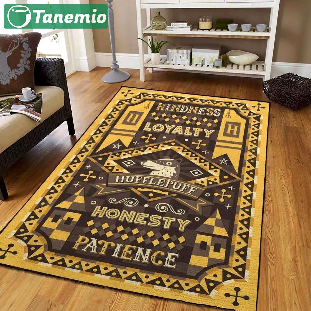 Harry potter hufflepuff area rug living room rug home decorfloor decor the us decor Rectangle Rug