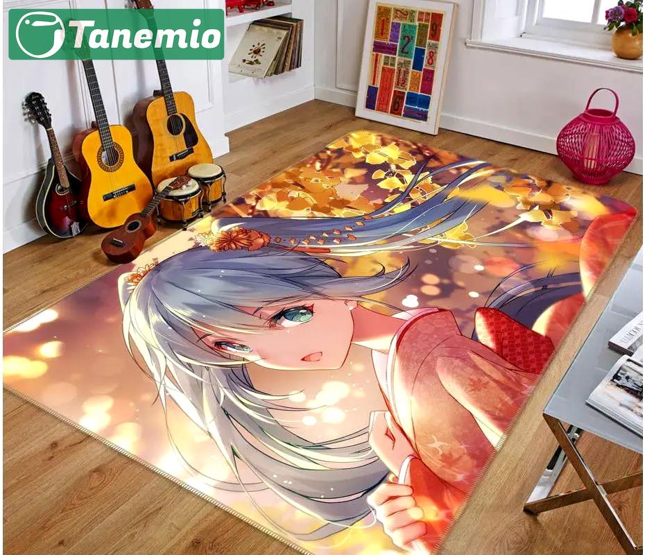 Hatsune miku anime 90 area rug living room and bed room rug rug regtangle carpet floor decor home decor Rectangle Rug