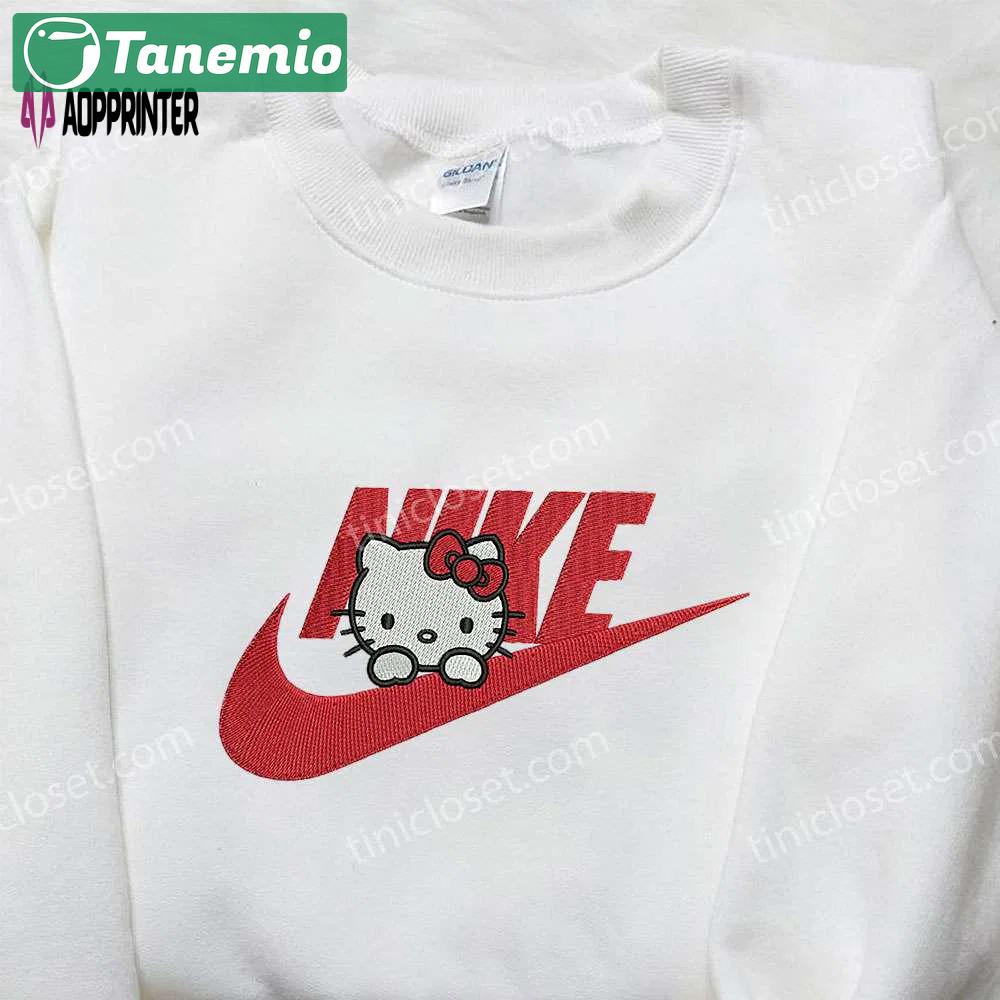 Hello kitty x nike embroidered shirt & custom sweatshirt: cute gifts for her Embroidered Shirt