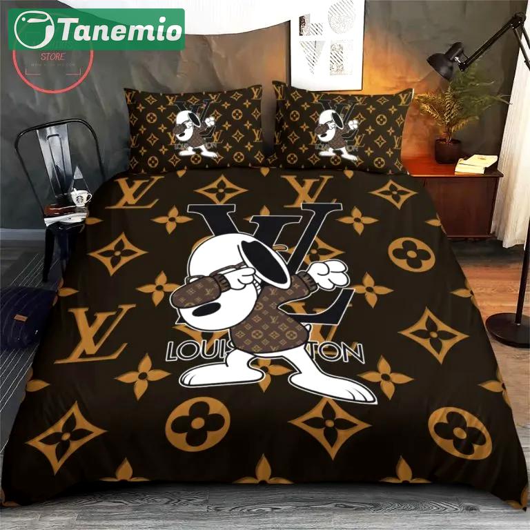 Hot louis vuitton dabbing snoopy luxury   Bedding Sets covers bedspread bed linen blankets sheets duvet bedroom idea bedclothes home decor