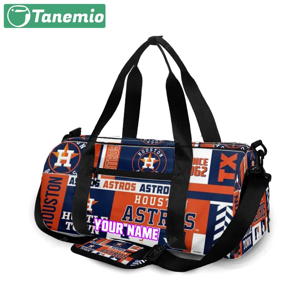 Houston astros emblem v5 personalized name travel bag gym bag 1365 Travel Bag