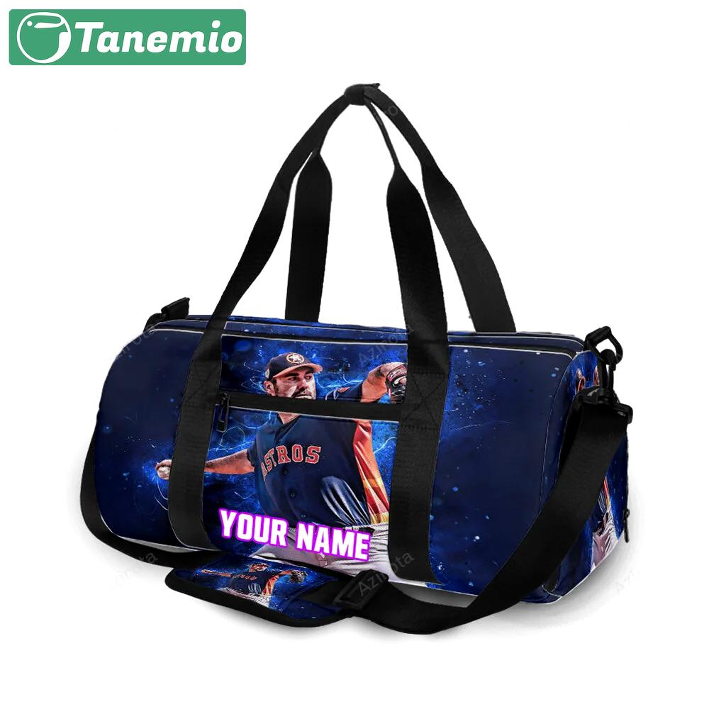 Houston astros justin verlander personalized name travel bag gym bag 466 Travel Bag