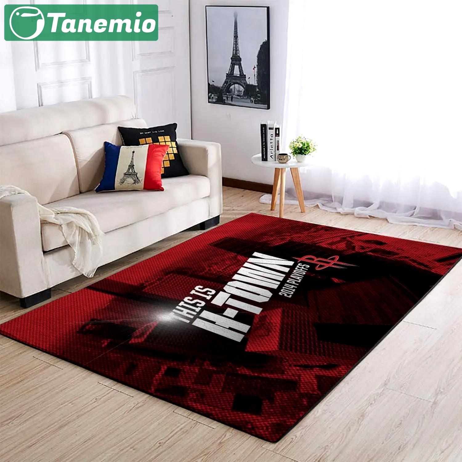 Houston rockets area rug nba carpet living room rugs rug regtangle carpet v3333 Rectangle Rug