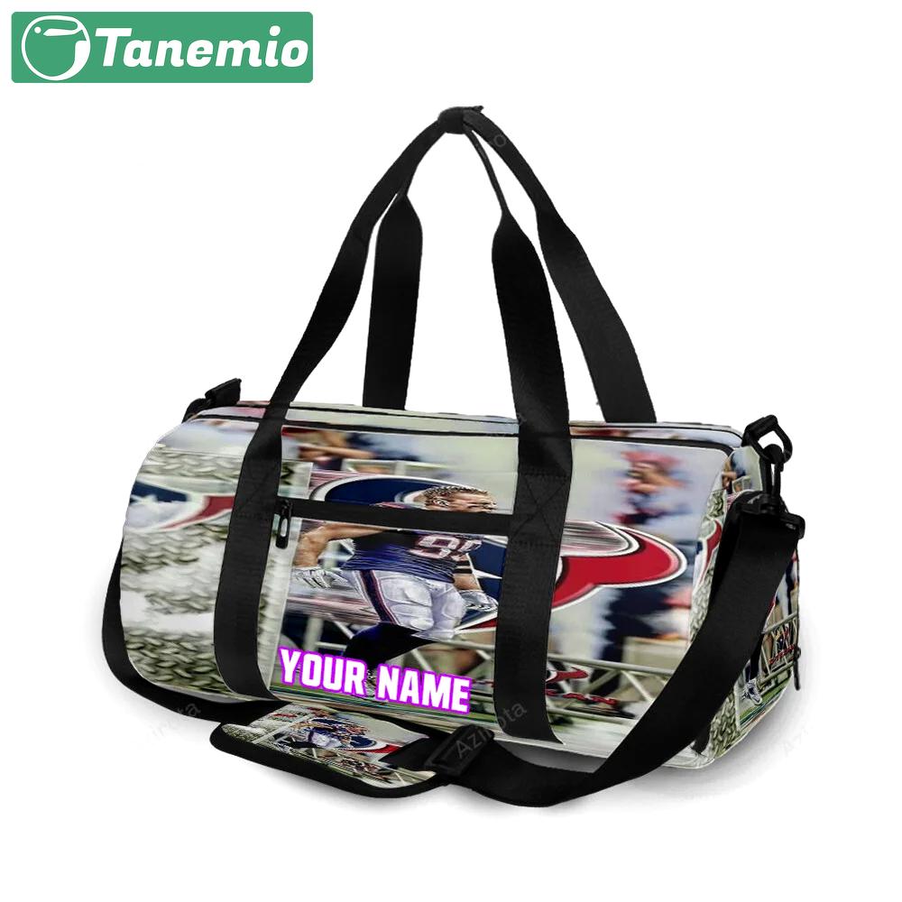 Houston texans j.j watt2 personalized name travel bag gym bag 851 Travel Bag
