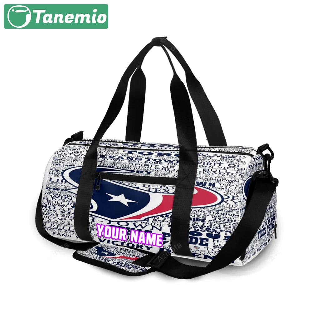 Houston texans text1 personalized name travel bag gym bag 56 Travel Bag