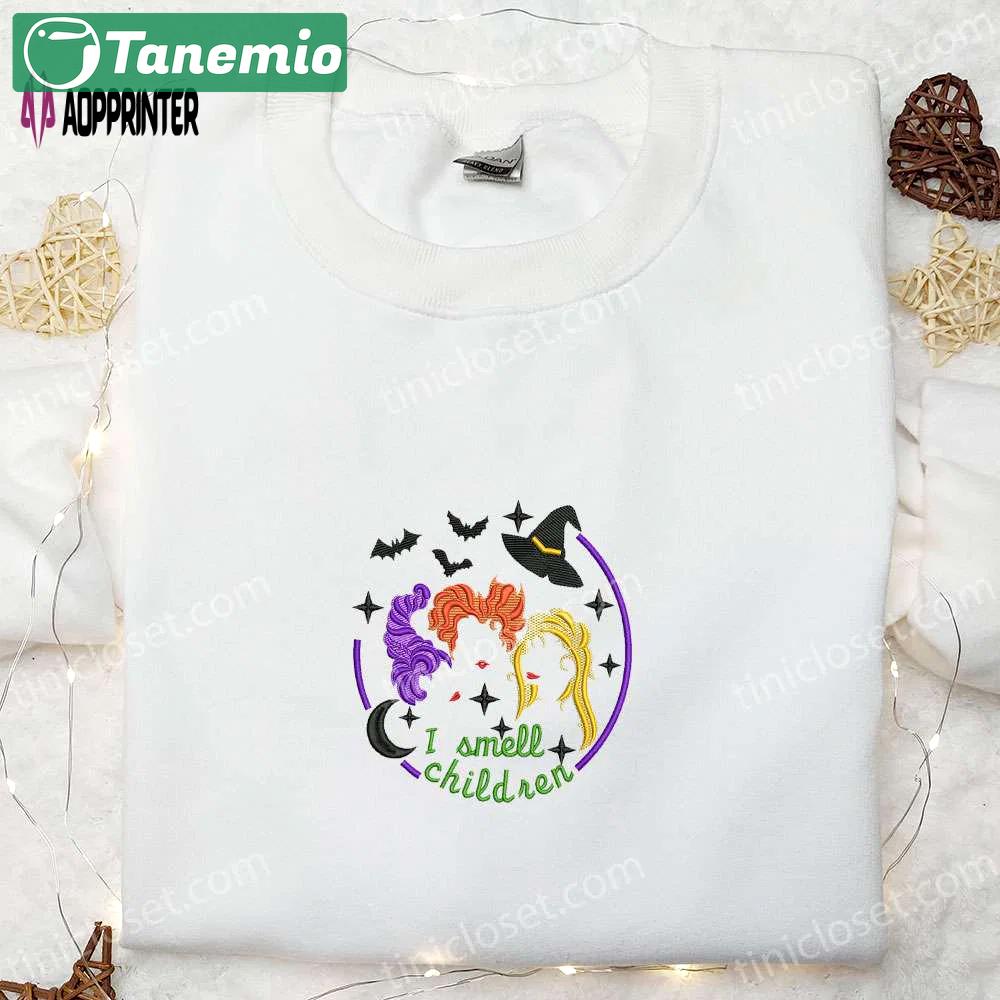 I smell children cute witch sanderson sisters embroidered shirt – halloween horror Embroidered Shirt