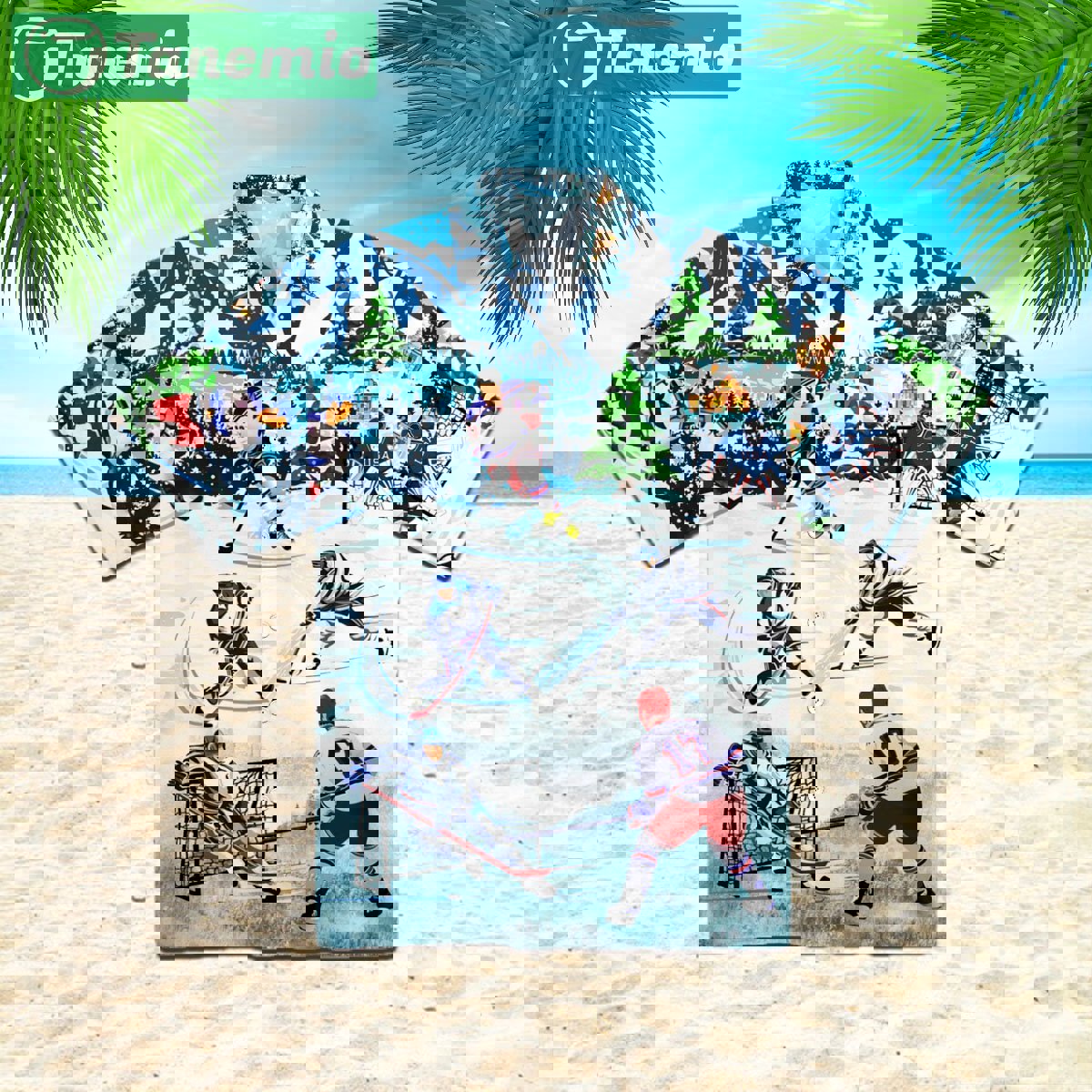 Ice hockey hawaiian shirt Hawaii Shirt Shorts & Flip Flops