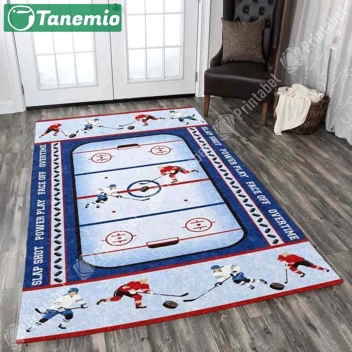 Ice hockey rink h25p3 rug area rug living room carpet rug regtangle carpet floor decor home decor Rectangle Rug