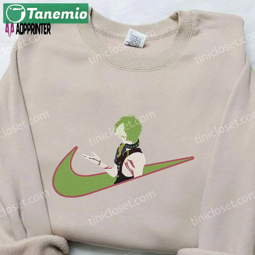 Ikoma x nike swoosh anime hoodie & koutetsujou embroidered shirt – unique nike inspired apparel Embroidered Shirt